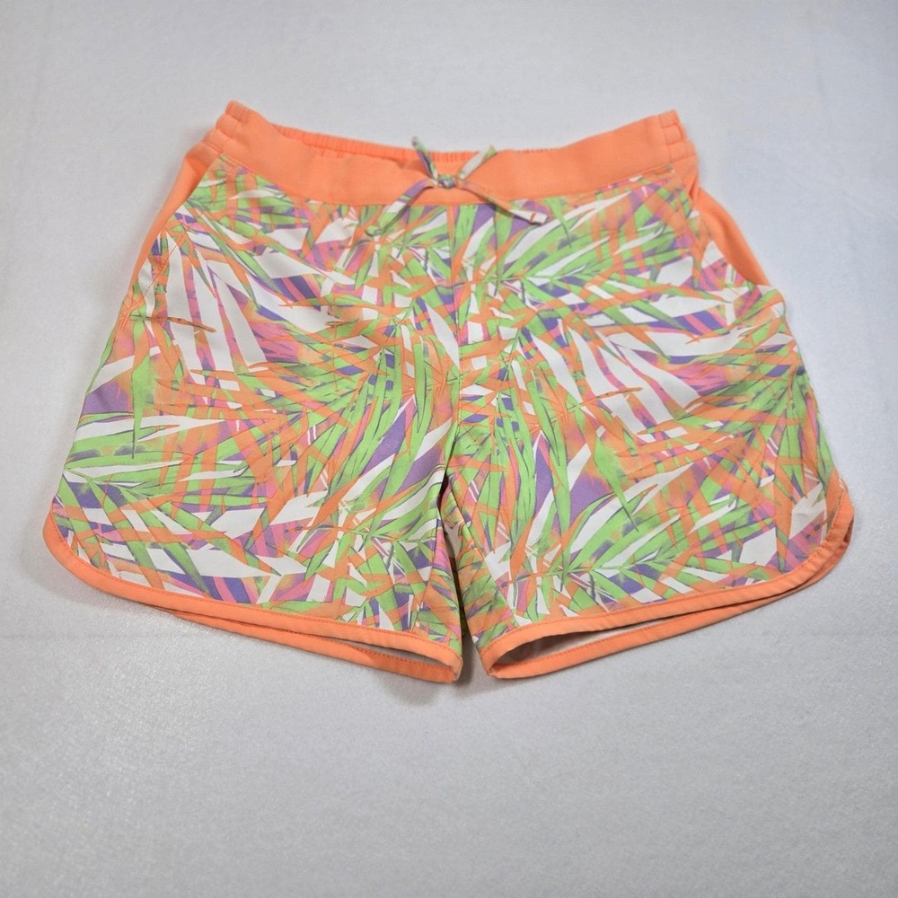 Columbia Board Shorts Womens S Orange Tropical Palm Print Sandy River (B7)